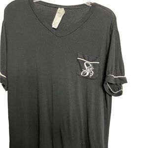 CULLY II 'S' Monogram Short Sleeve Pajama Shirt Black & White Size Large